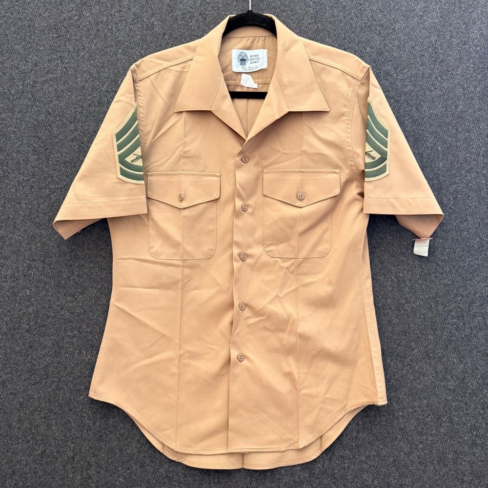 USMC Khaki Shade M-1 Short Sleeve Uniform Shirt Staff Sergeant US Marine Corps